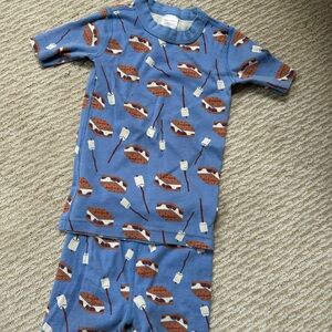 Hanna Andersson Blue Pajama Set with S'mores Design